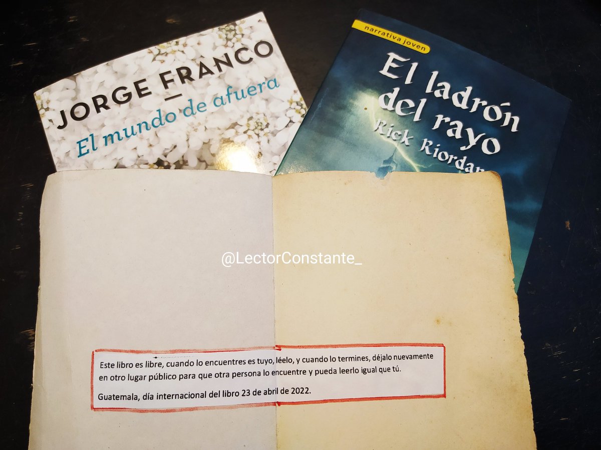 LuisPedroMR's tweet image. Cómo ya es costumbre mía hoy salí por mi barrio a liberar 3 libros de mi biblioteca personal.

#DíaDelLibro
#LibroLibre 
#LiberarLibros