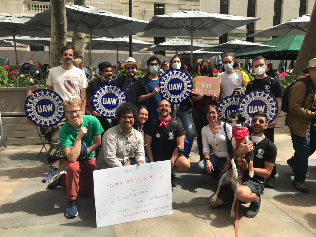 spocuaw's tweet photo. We joined our union siblings @CPWUAW and @SW_Columbia at the #MarchForScienceNYC today to call for greater action on climate change and more support for science! #ScienceNotSilence #1u https://t.co/eSsPW2Y15v