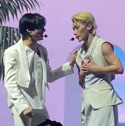 lqofws's tweet photo. san touched his heart while woo was singing <3 https://t.co/P9Vm0kNG3t