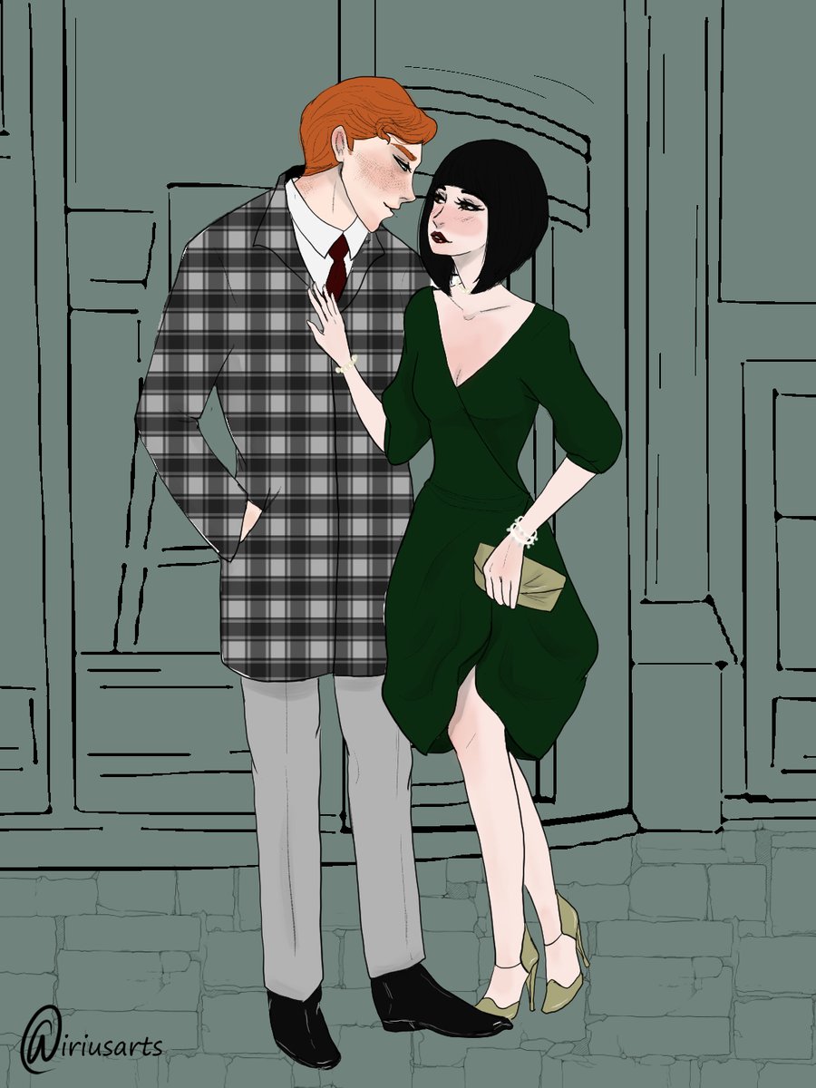 percy x pansy commission for @ don't-stop-her-now, from tumblr. never really thought of this pairing but i am now intrigued 👀