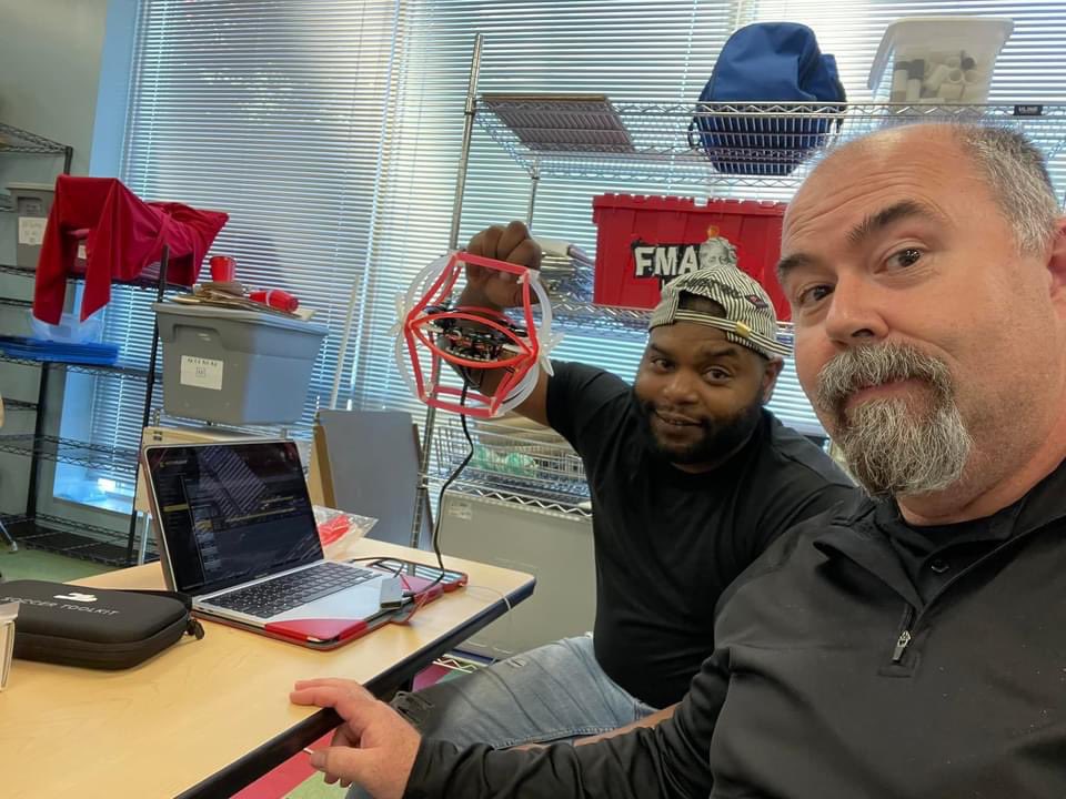 atimpd's tweet photo. ATiM Specialists Robert Mayben and Timothy Johnson joined US Drone Soccer for start up training at the Space and Rocket Center today. Action shots coming tomorrow and Drone Soccer coming to Alabama soon! @AlabamaAchieves @ALSDEEdTech #atimpd https://t.co/91UgQmjFTD