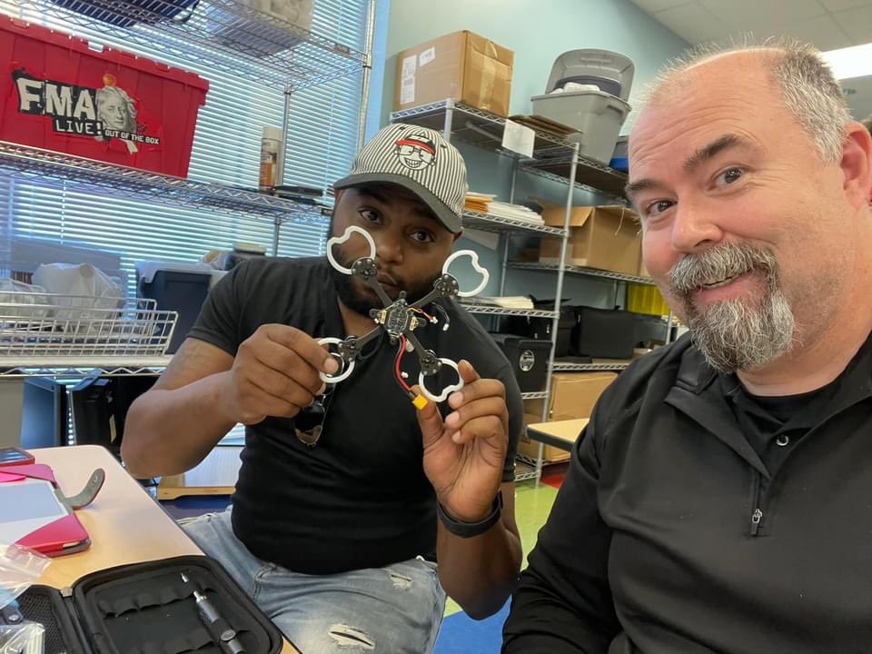 atimpd's tweet photo. ATiM Specialists Robert Mayben and Timothy Johnson joined US Drone Soccer for start up training at the Space and Rocket Center today. Action shots coming tomorrow and Drone Soccer coming to Alabama soon! @AlabamaAchieves @ALSDEEdTech #atimpd https://t.co/91UgQmjFTD