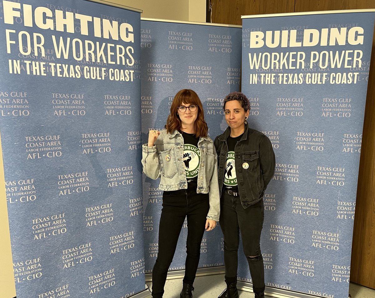 Two partners from 45th & Lamar spoke at a Texas AFL-CIO event tonight and SBWU got a standing O! There are so many people who are supporting the fight out there. We love y'all. Thank you. #UnionStrong #YouCantStopUs