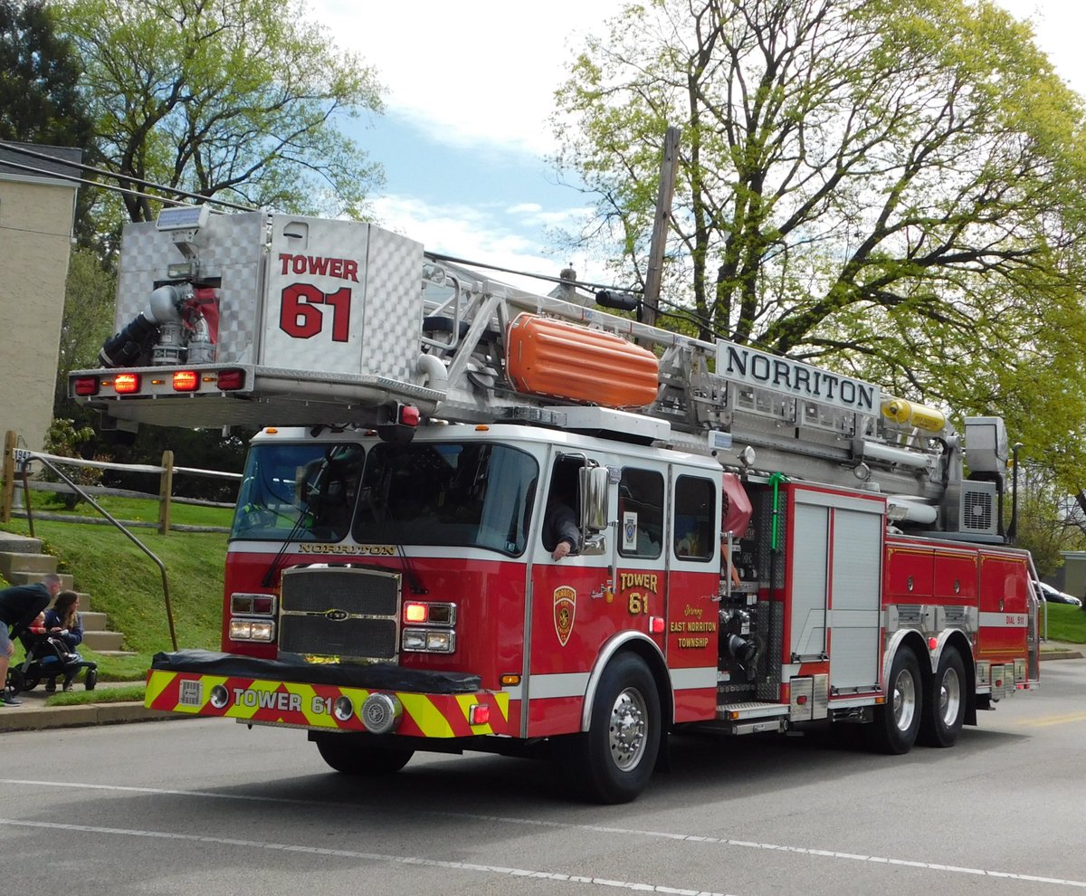 lvltc97's tweet photo. @NFEC61 Tower 61 along with Jefferson Quint, Squad and Engine 46 leading the Norriton Little League Parade this morning @RealTrafficdan @rotondo_nick @mikeyb4746 @pcrs29 @EONE_FireTrucks @HORROCKSFIRE @Spartan_ER @KMEFire @Recupido17 @EastCoastAlert @EmergMgt @ESV911 https://t.co/mMCf3nu50m