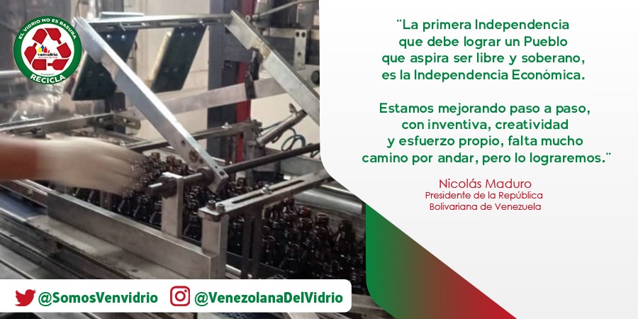 SomosVenvidrio's tweet photo. El trabajo que se realiza en nuestras plantas es con profundo compromiso para alcanzar precisamente esa independencia económica y aportar a los proyectos productivos del Gobierno Bolivariano. 

¡Somos fuertes y con disposición! 
#VenezuelaTerritorioDePaz https://t.co/AqNfVZUPOg