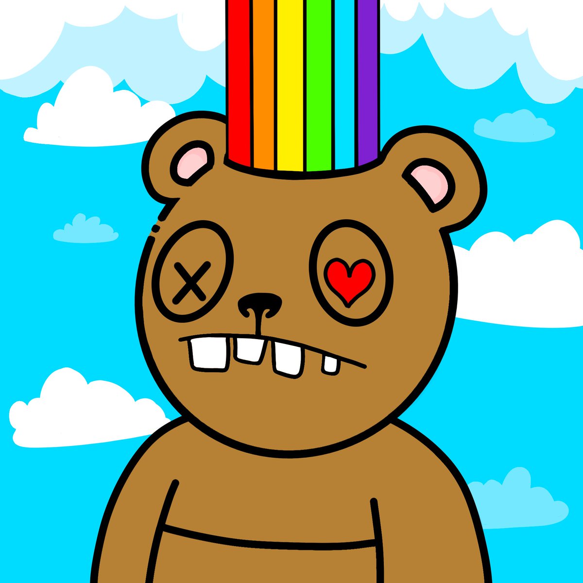 Meet Gang Member #1144🧸
Tier: OG 
Background: Sky 
Skin: Teddy
Eyes: X ♥️
Mouth: Goofy
Head: Rainbow

Mint now at pandagang.io

#PGNFT #NFTs #NFTproject #NFTdrops #Nftmint #NFTMinting #nftcollector #NFTCommunity #OpenSeaNFT #opensea #nftart
