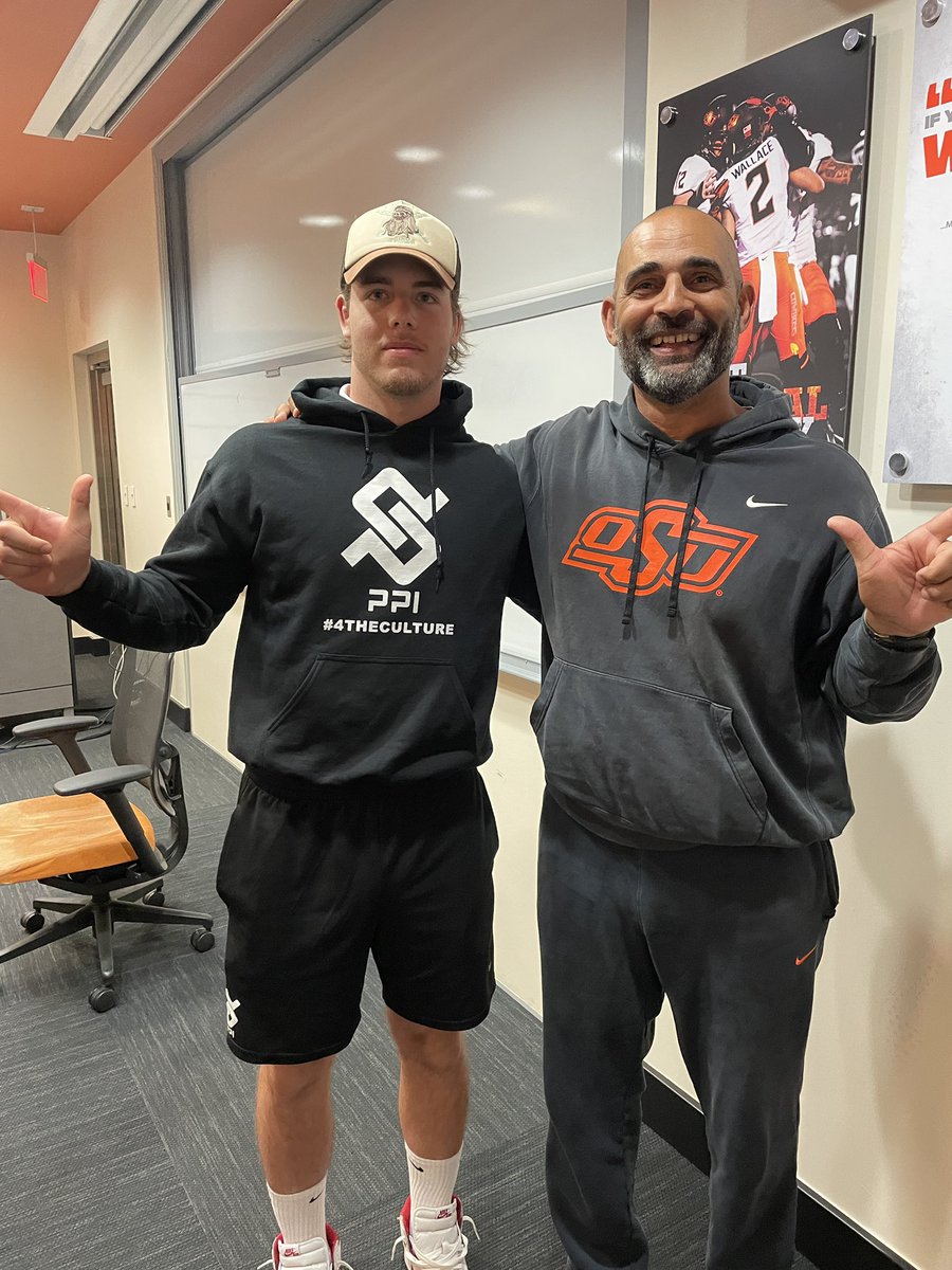 Lukas19K's tweet photo. I just had an unofficial visit at @CowboyFB 🤠
Can’t wait to come back... #GoPokes 
@CoachGundy @kasey_dunn @CoachTimRattay 

Thank you @BCollierPPI @PPIRecruits for making it happen https://t.co/NZSwkzXHvb