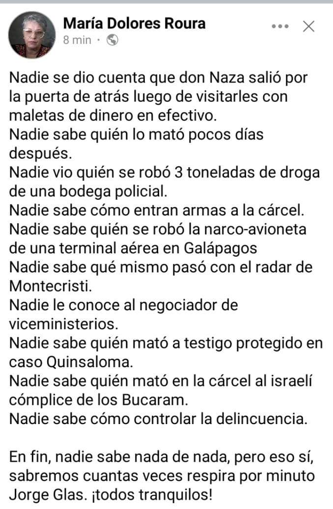 LucyZD1962's tweet photo. Parece mentira es una vergüenza el Ecuador 🇪🇨 y pensar que era un País ejemplo para el mundo durante el Gobierno de #RafaelCorrea y en 5 años #LeninLasso hemos caído de picada a ser la vergüenza del mundo @MashiRafael @marcelaguinaga @Alfredo_Arbito @MarcoAnibal. https://t.co/qeD2BrTutX