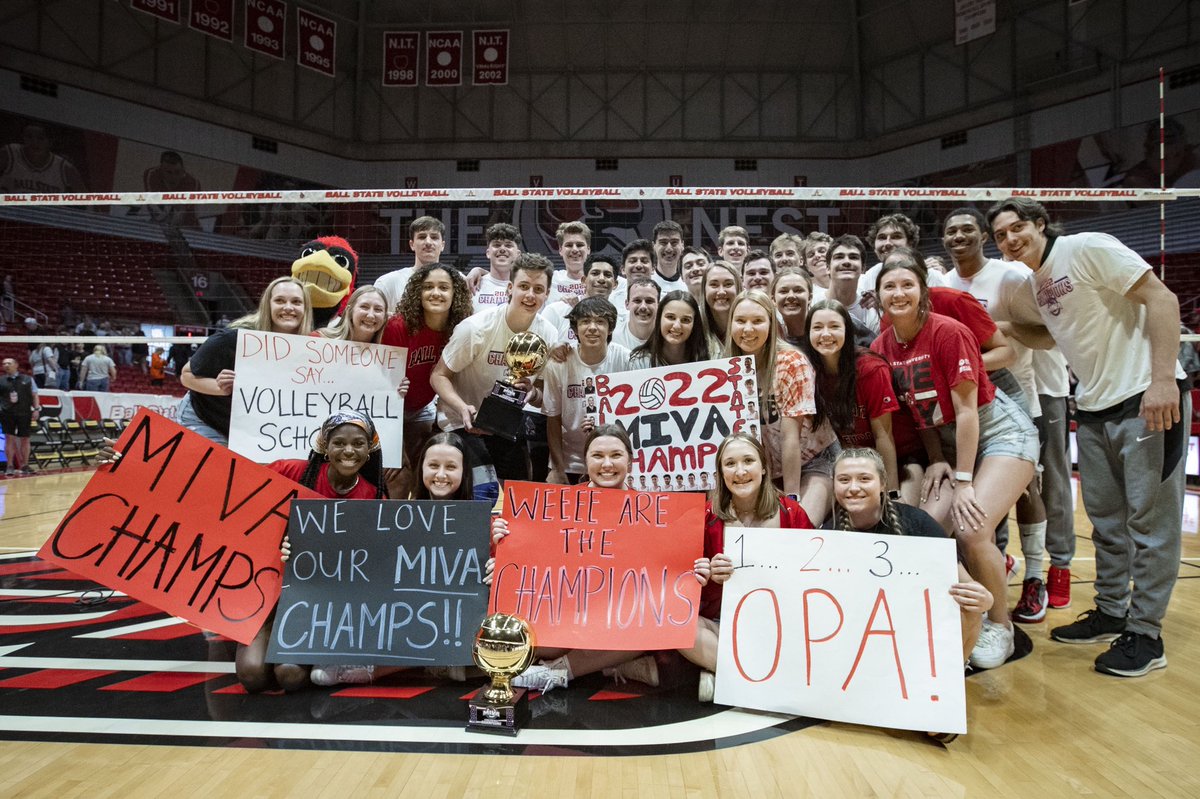 BallStateWVB's tweet photo. The 🏐 CAPITAL OF THE NATION

@MACSports &amp; @MIVAVolleyball CHAMPIONS!!!

Congrats @BallStateMVB let’s make some more noise at the @NCAAMVB Championships

#ChirpChirp x #WeFly https://t.co/2CdJLaUexV