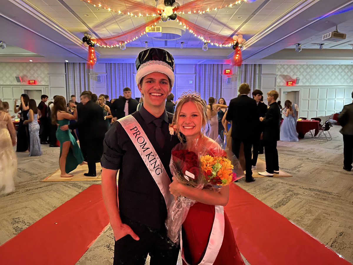 RossRams1's tweet photo. As we wrap up another Prom at ⁦@miamiuniversity⁩, special shout out to Mrs. Muller, Mrs. Thompson &amp; our chaperones for planning &amp; hosting such a great event.  Congrats to our 2022 Prom King &amp; Queen - Dalton Johnson &amp; Chloe Adams! #GoRams #AllHail #RossBetterTogether https://t.co/CuWXNs5Yny