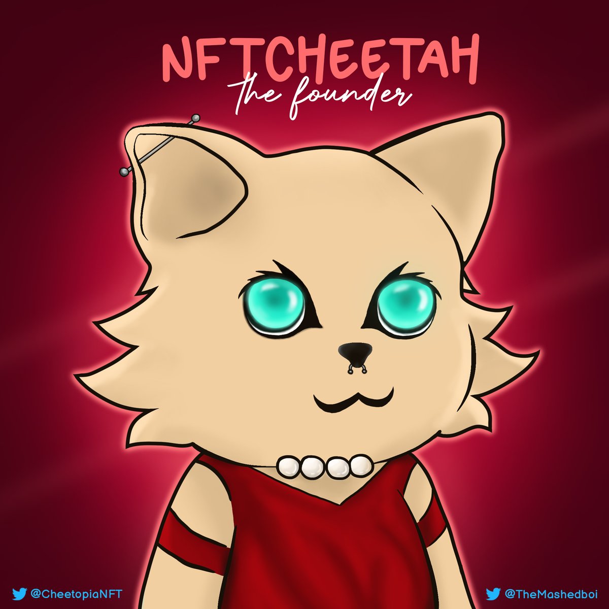 TheMashedboi's tweet photo. Created this for you @NFTCheetah!

Following the conversations about piercings and how you wanted an industrial one I figured I might as well make you one with it. 

Heres a Cheetah that represents you :D
Hopefully you like it!
 
@CheetopiaNFT https://t.co/Bhf5h3ralu