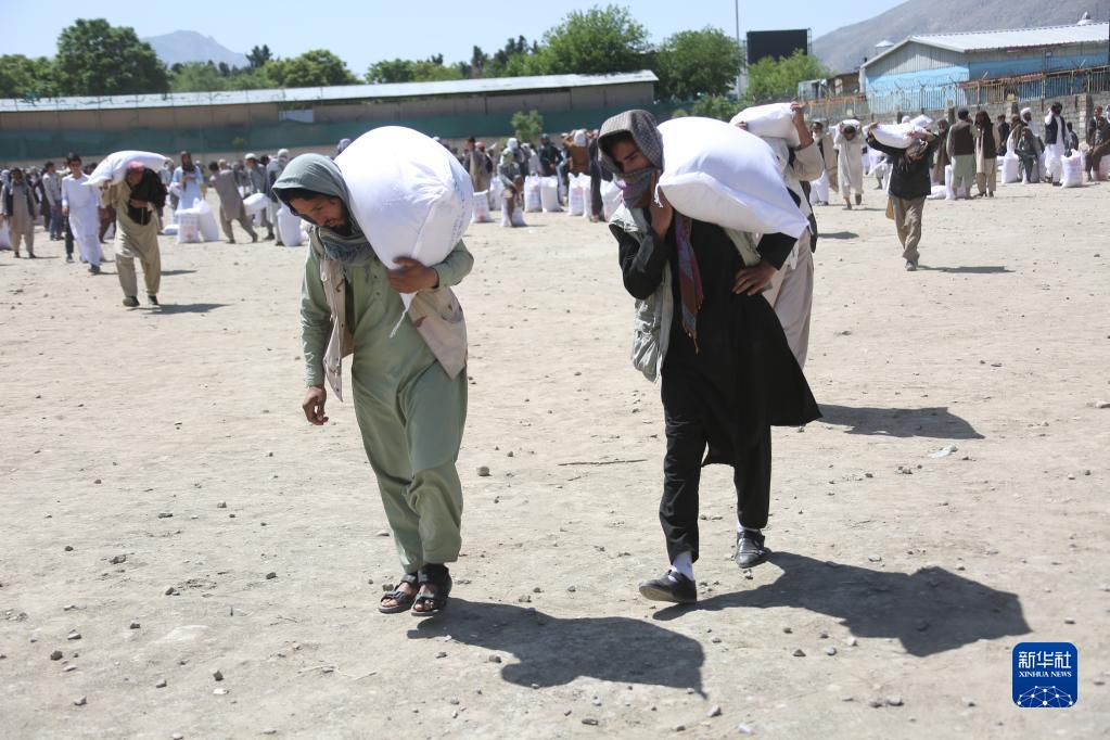 【阿富汗難民事務部向困難民眾分發中國援助的糧食】阿富汗臨時政府難民事務部23日在首都喀布爾向1500名困難民眾分發了中國政府提供的糧食援助。這是于本月初運抵的中國政府對阿富汗人道主義援助的第五批糧食。