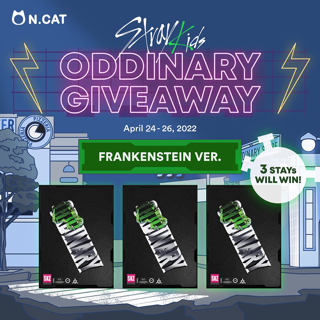 ncatphilippines's tweet photo. Whoever wins will for sure be laughing like a #MANIAC with a loose screw 🤪💚

We're GIVING AWAY a #STRAYKIDS Oddinary (Frankenstein Ver.) ALBUM EACH to 3 LUCKY STAYs!

To join:
⚡️ RT + LIKE this tweet
⚡️ Make sure you're FOLLOWING us!

GA ends on 4/26 at 11:59 p.m. Good luck 🧟‍♂️ https://t.co/VWkDGGTe8J
