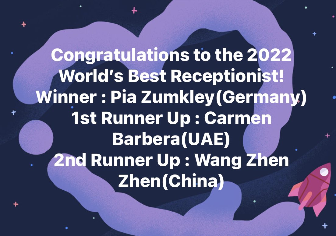 AICR_intl's tweet photo. An amazing evening. #wbr22 Many congratulations to Pia or @AICR_intl world’s best receptionist. Danke Baden-Baden - see you in Doha 2023 #bb22 https://t.co/sv6QJbNJEv