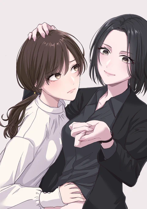 オグリアヤさんの社会人百合小説「有給休暇はデートに消えました」にイラスト描かせていただきました! #創作百合 
