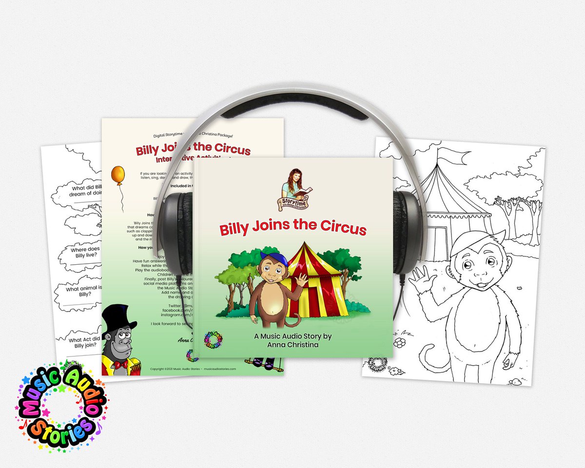 musicaudiostory's tweet photo. Excited to share our latest Storytime Package on our #etsy shop: Music Audiobook | Printables | Sing-along Song | Interactive Learning | Guide Page | Colouring In | Kids Fun Gift | Billy Joins the Circus https://t.co/tkeJrVZqqR #learningschool #kidsaudiobook #Audiobook https://t.co/tpgngTC4LE