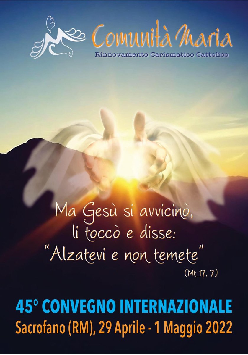 CMRCC's tweet photo. Dal 29 aprile al 1 maggio avremo nuovamente la possibilità di stare insieme al 45° Convegno Internazionale, che si terrà alla Fraterna Domus a Sacrofano.
è ancora possibile iscriversi e vi invitiamo a farlo scrivendo all'indirizzo organizzazione@comunitamaria.it.
 #pregareinsieme https://t.co/DDTQUPBxxI