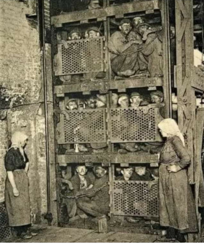 Coal miners in 1910 after a 14 hour shift showing us all their privilege.