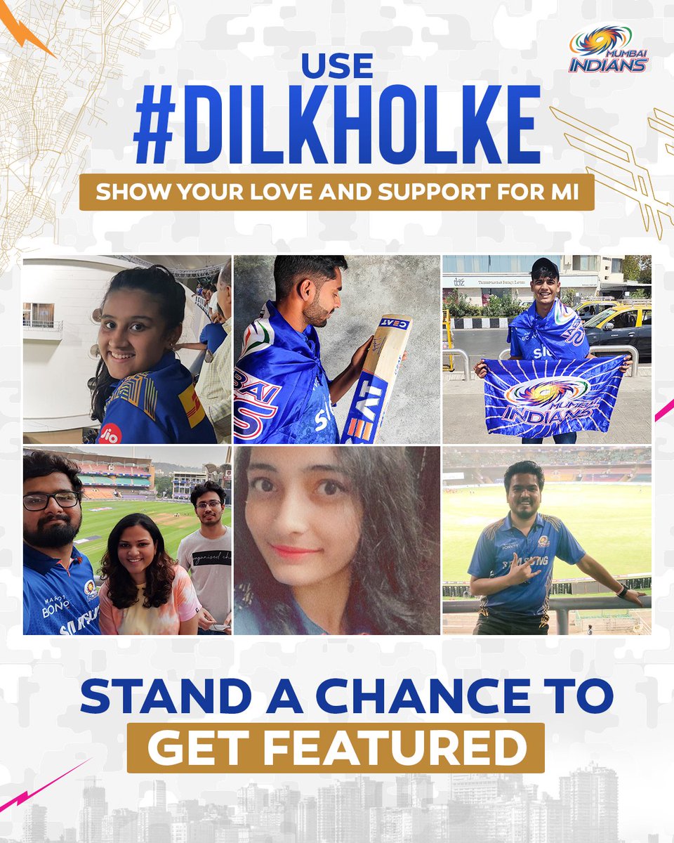 mipaltan's tweet photo. वानखेडे मध्ये 3 वर्षांनंतर खेळनार आहे आपली टीम...तो जुना जोश हवा आज पण, पलटन! 🔊💙

Let's get behind our team and support them by posting your photos and videos using #DilKholKe and get featured 💙

#OneFamily #MumbaiIndians https://t.co/HahKHX03lu