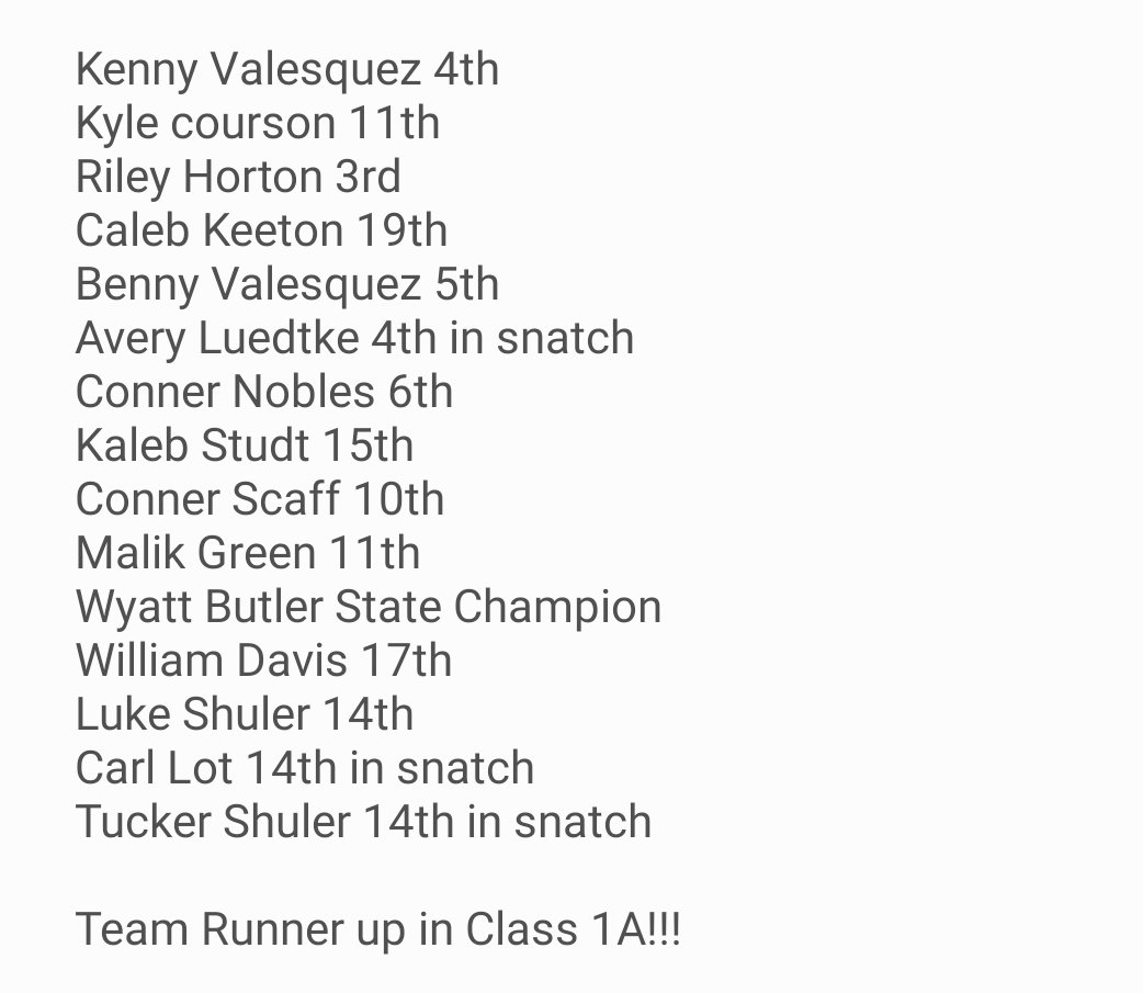 YES SIR, <a href="/Athletics_WNHS/">WNHS Athletics</a> Boys Weightlifting  is bringing home some serious hardware !!! TEAM STATE Runner-Up, 219 State Champion, and 6 other individual medalist 

#NTNB 
#trUSt 

@coachmattox_WN 
@coachmattox_WN