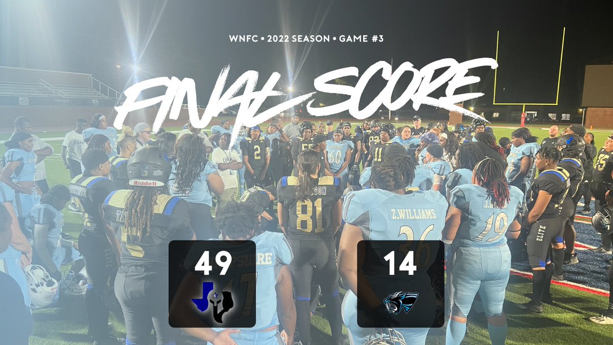 Tonight's game against <a href="/TXEliteFootball/">Texas Elite Spartans</a> was a brawl. The Panthers played a tough game. We set a standard tonight. The first team to score on the Spartans in the regular season. The Spartans haven't seen the last of the Panthers.