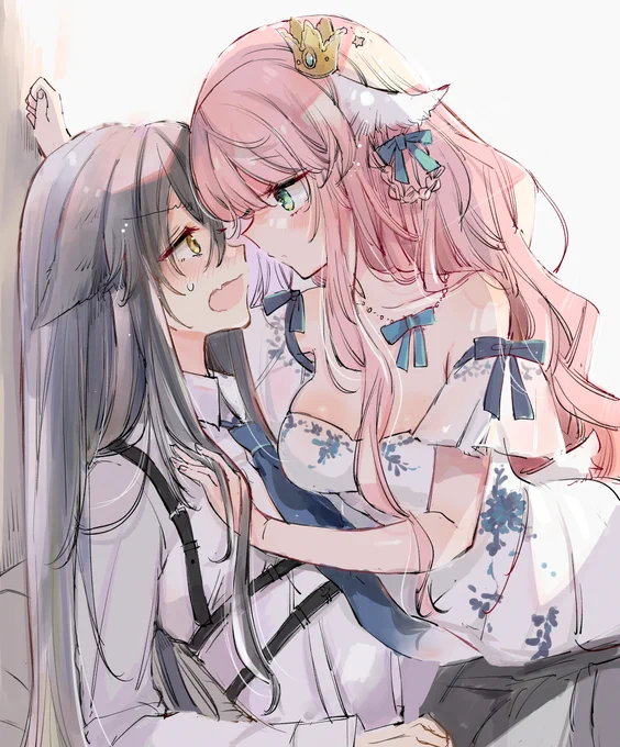 姫様の壁ドン🐺💦🐏

#創作百合 
 #絵柄が好みっていう人にフォローされたい 