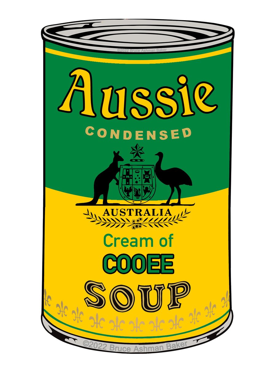 DrBruess's tweet photo. Check out my NFT listing on OpenSea! https://t.co/SP8Af6icBb via @opensea 
Aussie Soup#21
COOEE

This is in the pop art tradition of Andy Warhol.

#AussieSoup #DrBruess  #opensea #NFT #Aussie #AndyWarhol #Australia #AustralianCliches #COOEE https://t.co/eJbwOgPIBE