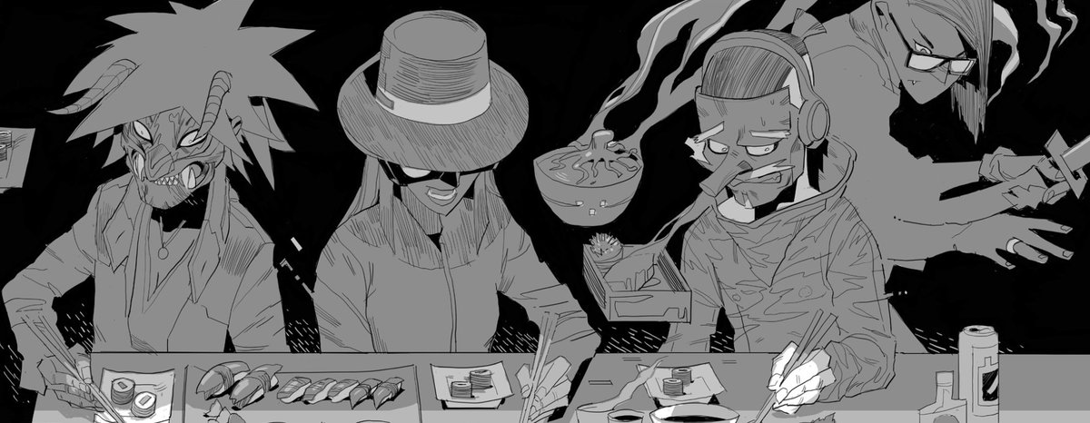 EricCLFung's tweet photo. The
@0n1Force
begin to gather inside the #DemonsKiss, their old haunt where the lost and remaining gathered for a stiff drink. It was their last reprieve from the #EtherealEnclave’s lonely nights.🧵 https://t.co/YJTSR5OC0W