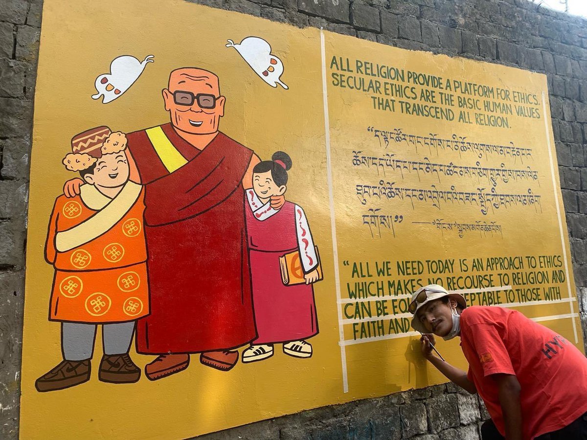 logyal143's tweet photo. #dharamshala, a multicultural land, the residence of H.H @DalaiLama and
the source of secular ethics which is the basic human values that transcend all religion. #secularethics #dalailama #religion #graffiti https://t.co/3qmDuYJ2jF