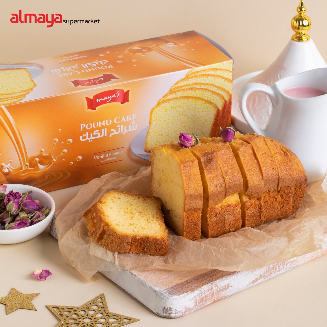Maya's Pound Cake is deliciously simple (only six ingredients) and satisfying!

📲 Home delivery available on <a href="/nownowapp/">なうなう！</a> @instashop_app &amp; <a href="/amazonae/">Amazon.ae</a> ⁠
⁠
Open 24/7, 7 days a week!⁠
⁠
#almayasupermarkets #healthyeating #poundcake