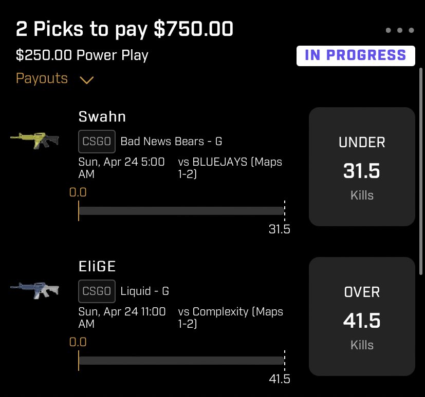 The Daily Fantasy Hitman On Twitter My Personal Csgo Plays For Prize Picks Tomorrow Risking