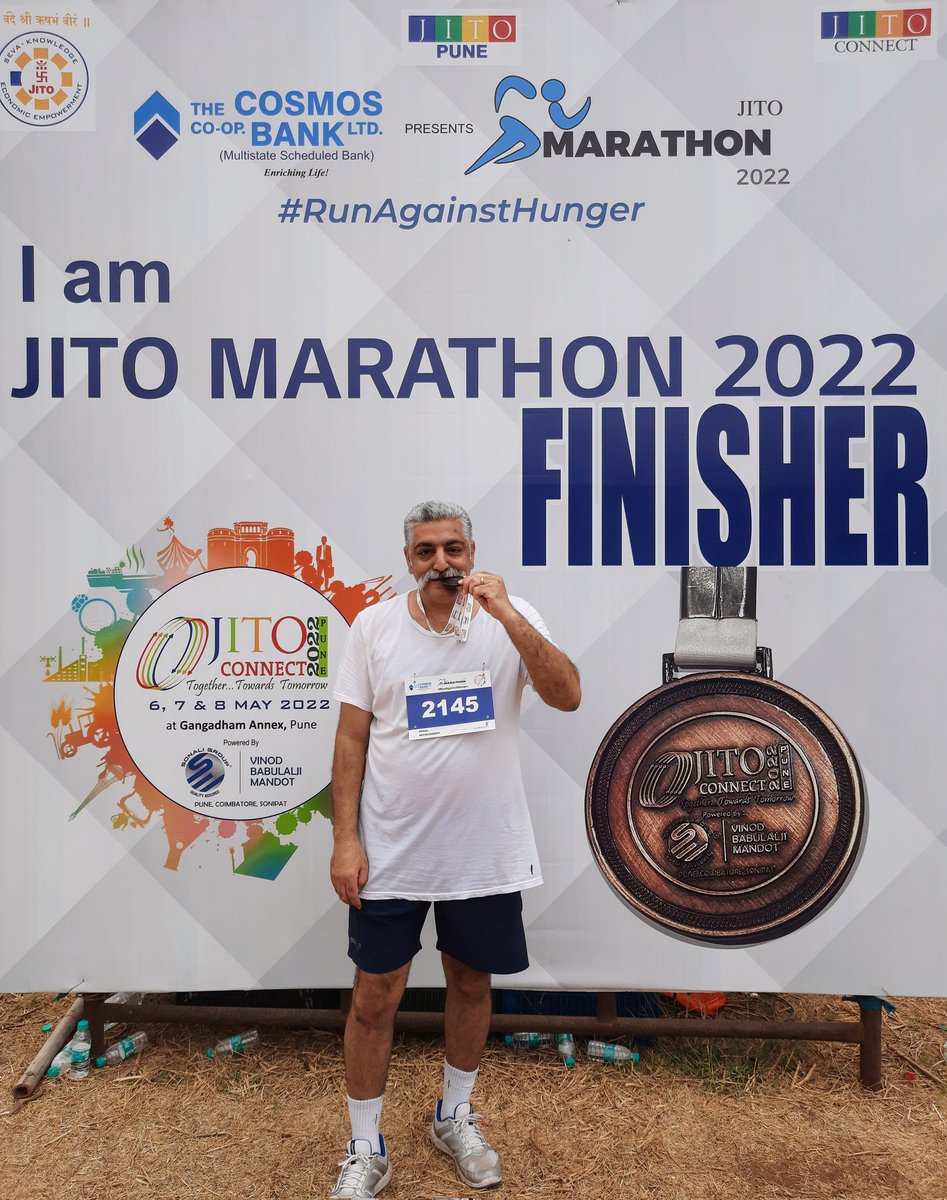 vd22801's tweet photo. Second 10 kms finish in a month.. #JITOMarathon, #Pune.. #RunAgainstHunger.. Timing 1:07:47.. https://t.co/VGvbfG4yrQ