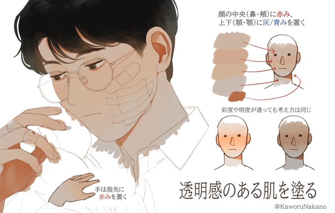 透明感のある肌を塗る 
