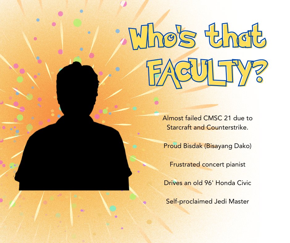ics_uplb's tweet photo. Who’s That Faculty?

Head over to our FB Page and comment your guess on today's post!

Make sure to follow the format “#IChooSeyou <Name of Faculty Member>! #ICSEvolve2022”. (For example: #IChooSeYou Ma’am Kat! #ICSEvolve2022) https://t.co/RX7UYNcpcJ