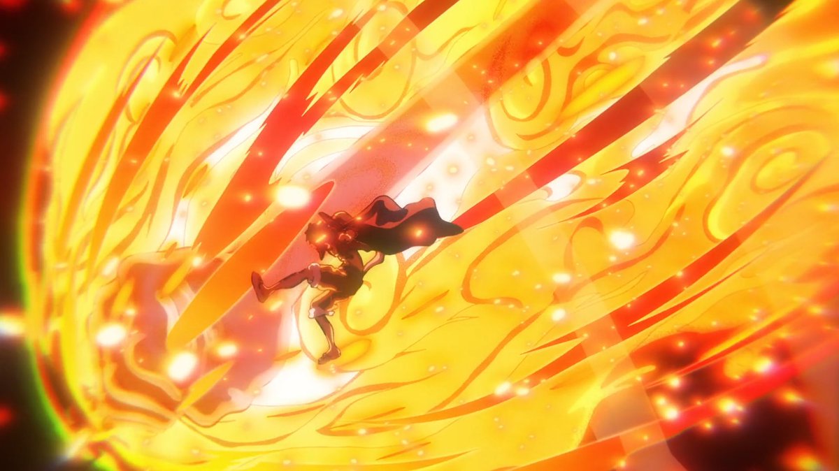 SakugaLad's tweet photo. I love how Kojima drew the shape of the flames like the shape of Luffy's devil fruit. https://t.co/uvMghAk1wU