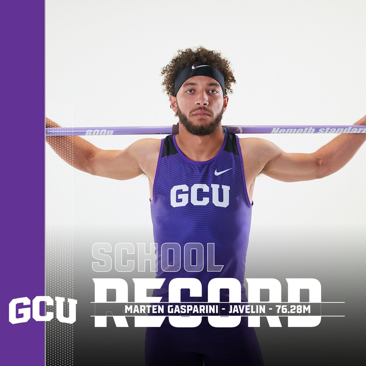 SHATTERED. 💥 Marten Gasparini breaks GCU's record and posts the No. 4 mark in the nation. #LopesUp