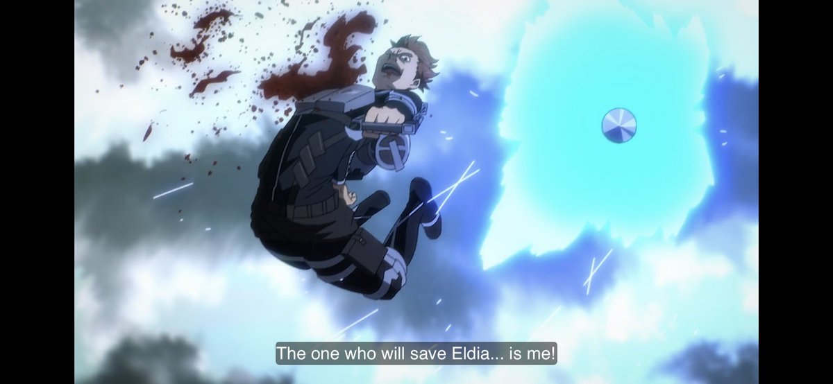 AverageJ0eker's tweet photo. I swear Gabi got that Aimbot assist. She never misses. She’s 3 for 3 now. Sasha, Eren, and now Floch 😂

#AttackonTitan #Toonami https://t.co/fNwU3NL5oG