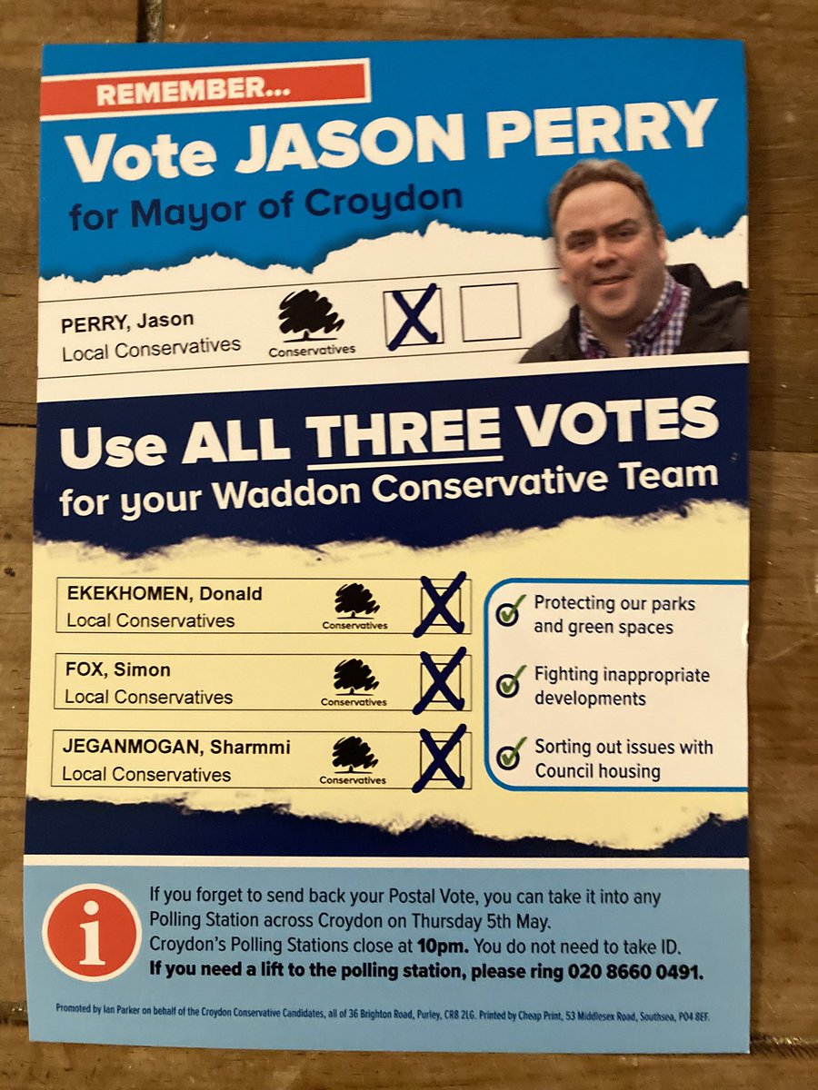 sharmmi's tweet photo. Remember to send back your postal votes… 

#Vote #VoteConservative #JasonPerry #Mayor #council22 #Croydon #Election2022 https://t.co/MXMC0lomxg
