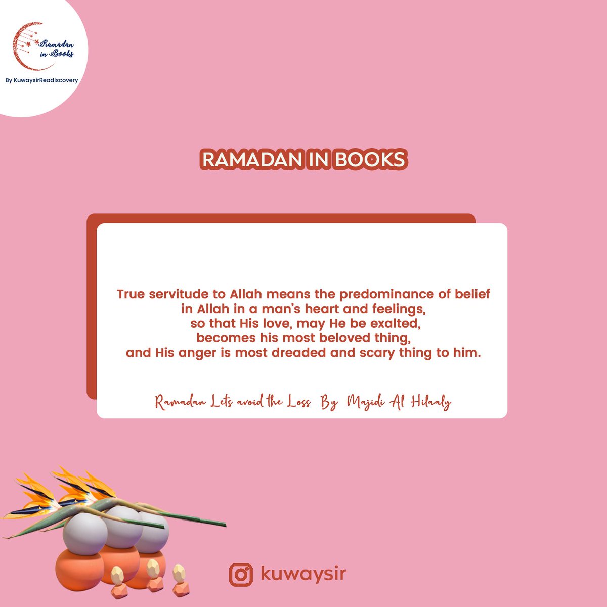 Kuwaysirrr's tweet photo. “O Allah, make your love the most beloved of things to us, and your fear the most fearful of things to us.🤲🏾" Ameen.💙
Kawthar
#ramadan #ramadaninbooks #remindersbenfitsthebelievers #reminders #tawakkul #trueservitudetoAllah #fearofAllah #dependence #action #deen #islam https://t.co/BPlTfJvh6U