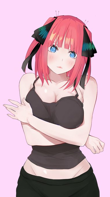 おばけさんがTwitterに投稿した中野二乃(五等分の花嫁)のイラスト。