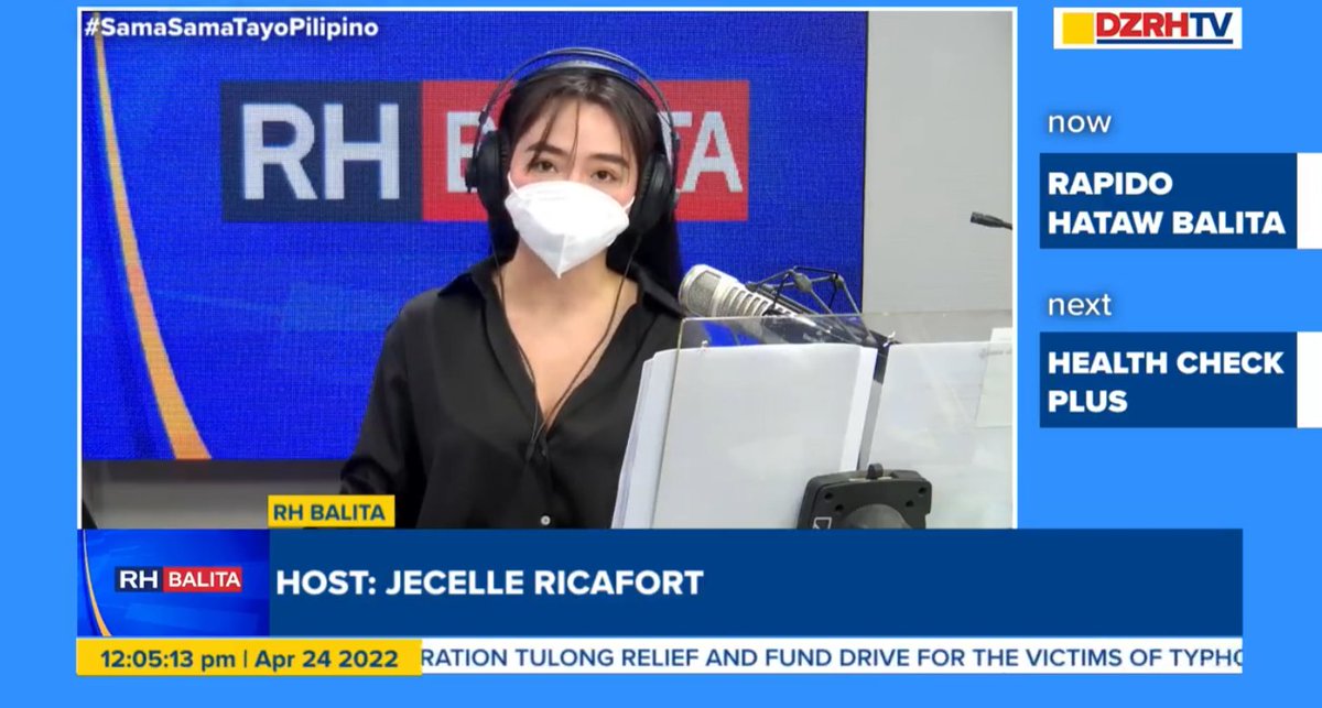 dzrhnews's tweet photo. #Ratsada na ng #RapidoHatawBalita Sunday Edition kasama si @JecelleRicafort.

Tuloy-tuloy sa pagbabalita,
Tuloy-tuloy sa serbisyo,
#SamaSamaTayoPilipino

WATCH: https://t.co/uOAAH4lWCR https://t.co/MaFJBLyqiT