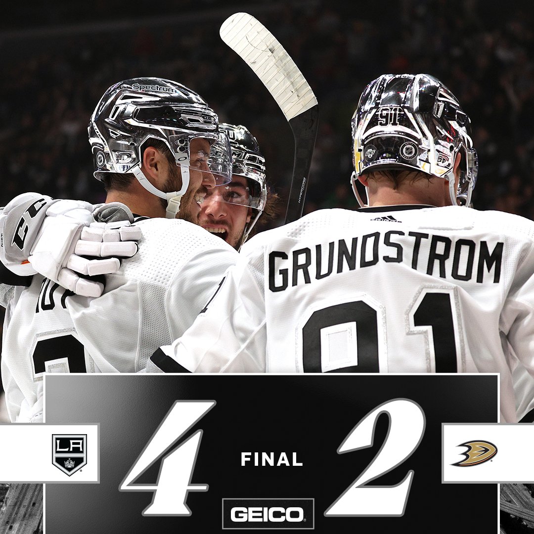 LAKings's tweet photo. Wins against the Ducks just hit different. 

@GEICO | #BundlingMadeEasy https://t.co/PODVYLTQl3
