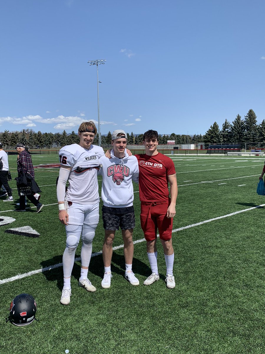 coach_miller92's tweet photo. Fun trip to Ellensburg- Home of the @CWUFB  Central Washington University Wildcats! Exciting spring football game and an opportunity to see 3 @SteillyFB athletes- @JJLemming c/o’19 @logan_brady8 c/o’21
@ColeMiller_16  c/o’22 @CoachFisk thanks for having us on this beautiful day https://t.co/FORGYl8JMM