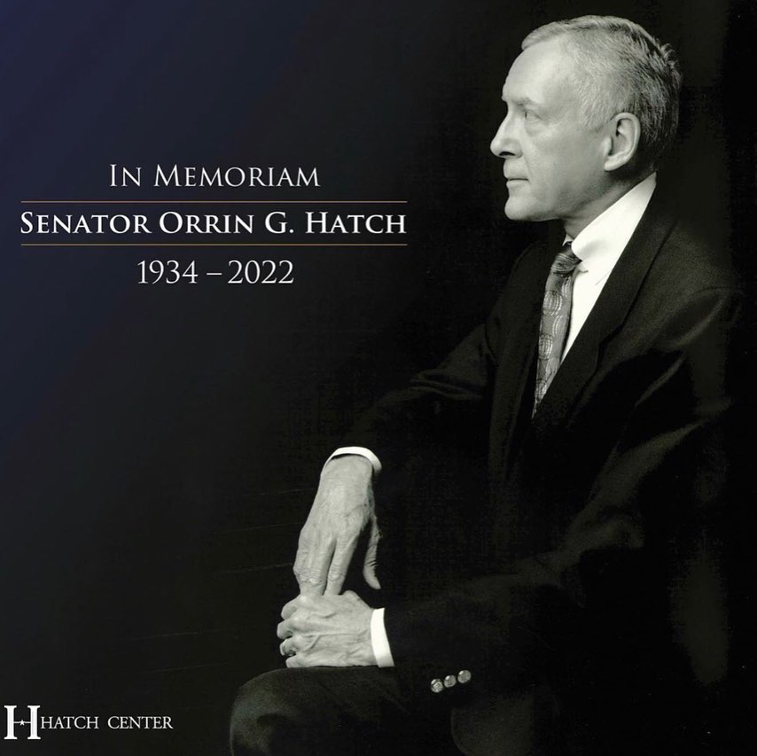 alvin_s_chan's tweet photo. Deeply saddened by Senator Hatch’s passing.  We lost a legend.  It was a great privilege to work for him.  His legacy will be celebrated in the days ahead, but I will cherish the quieter moments most when his compassion, kindness, and humor truly shined.  
Godspeed, Boss. https://t.co/GKXjS78w41