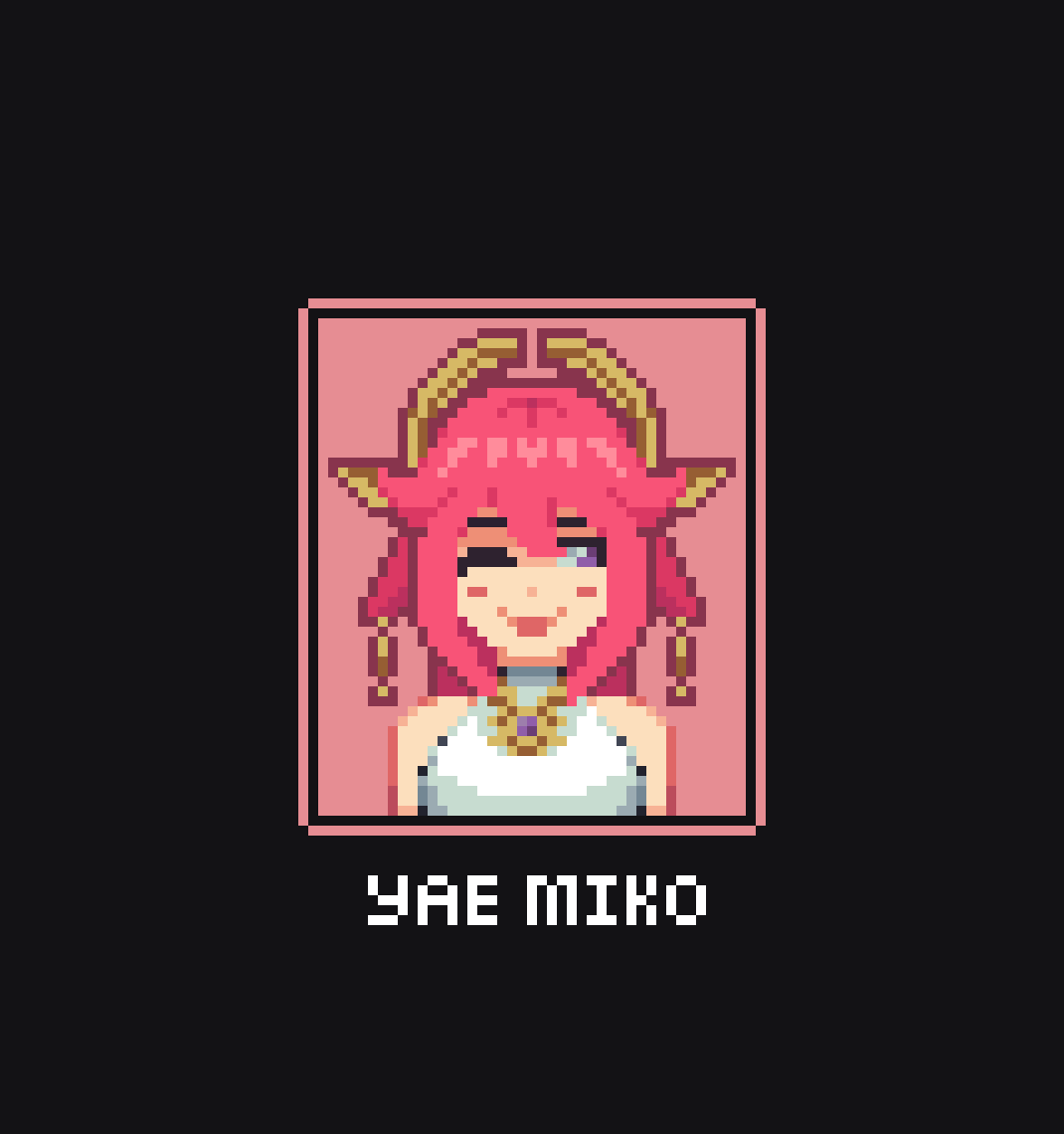 rogiyuu's tweet photo. Lady Guuji 💖🦊
#pixelart #GenshinImpact https://t.co/yd19JFOFJA