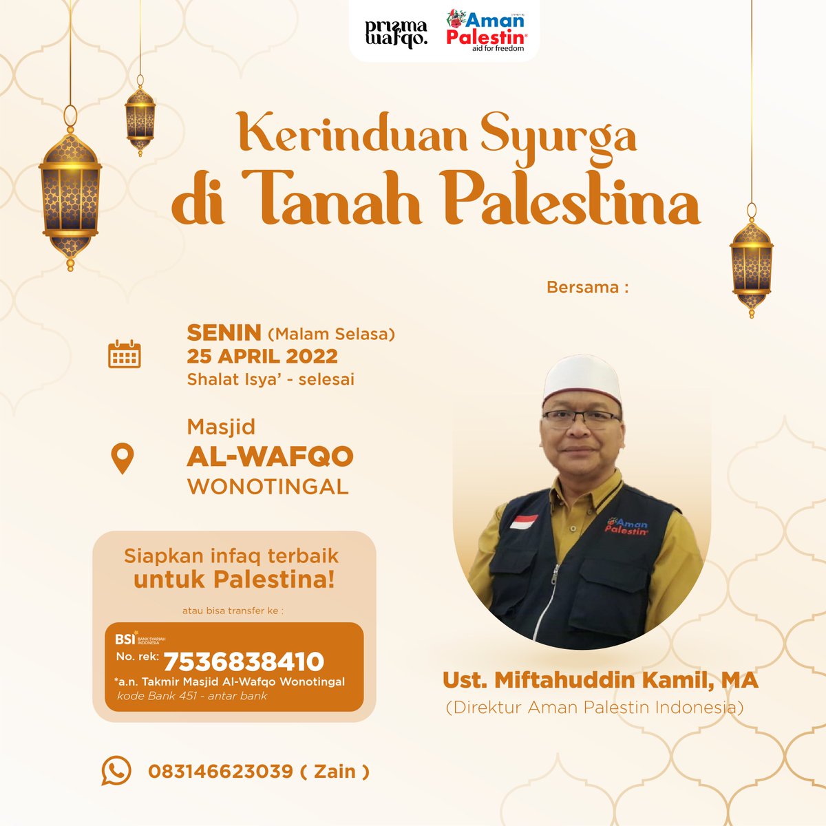 prismawafqo's tweet photo. Assalamu'alaikum  Wr. Wb.

Tak terasa Bulan Ramadhan hampir selesai tinggal beberapa hari saja, pada kesempatan kali ini Prisma Wafqo kembali mengadakan Tarawih bersama Pelestina dengan tema💫 Kerinduan Syurga di Tanah Palestina💫 . https://t.co/h5U12GFkBa