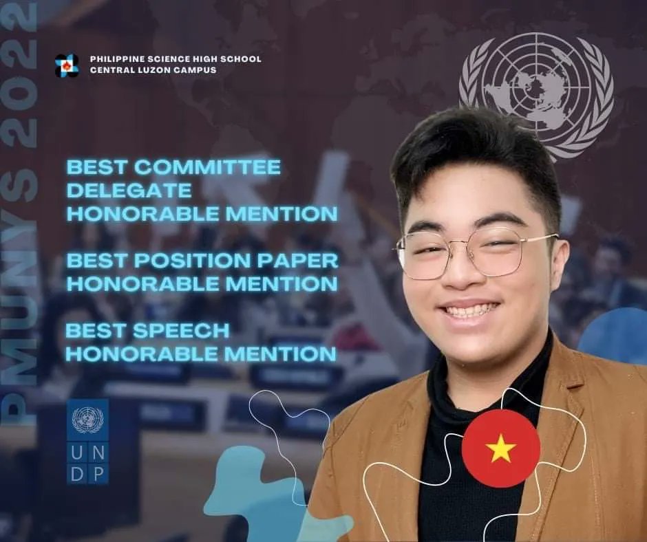 PSHS_CLC's tweet photo. 𝑺𝒘𝒆𝒆𝒑 𝒕𝒐 𝑽𝒊𝒄𝒕𝒐𝒓𝒚!

Warmest congratulations to the students and coaches of PSHS-CLC for bringing home numerous awards and recognitions during 2022 PSHS Model United Nations and Youth Summit.

#PSHSMUN2022 #YouthSummit #TruthExcellenceService #HeartofExcellenceinCLC https://t.co/pmcdOajJHb