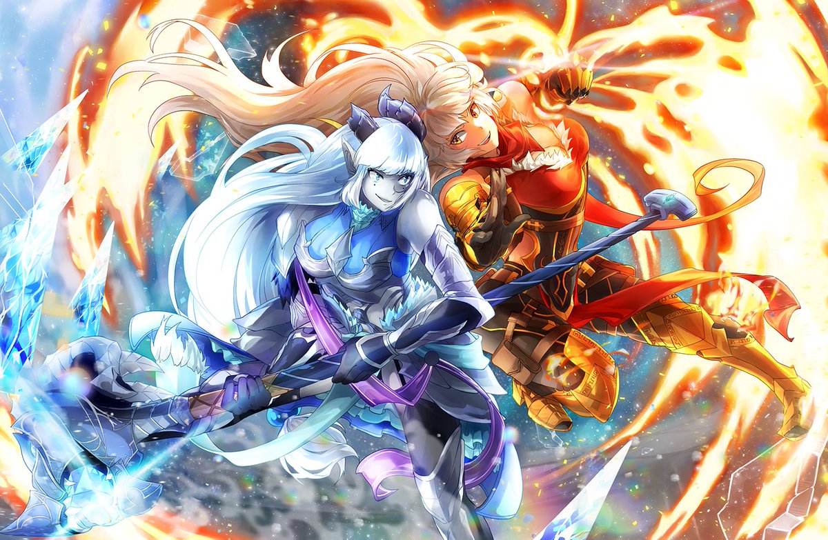 ACrumbyVA's tweet photo. Oh I’ve been WAITIN’ for a trend like this!!!! Turn IT UP! (Fenris is in blue, Tantya is in red) https://t.co/EBJ8WrbpR0