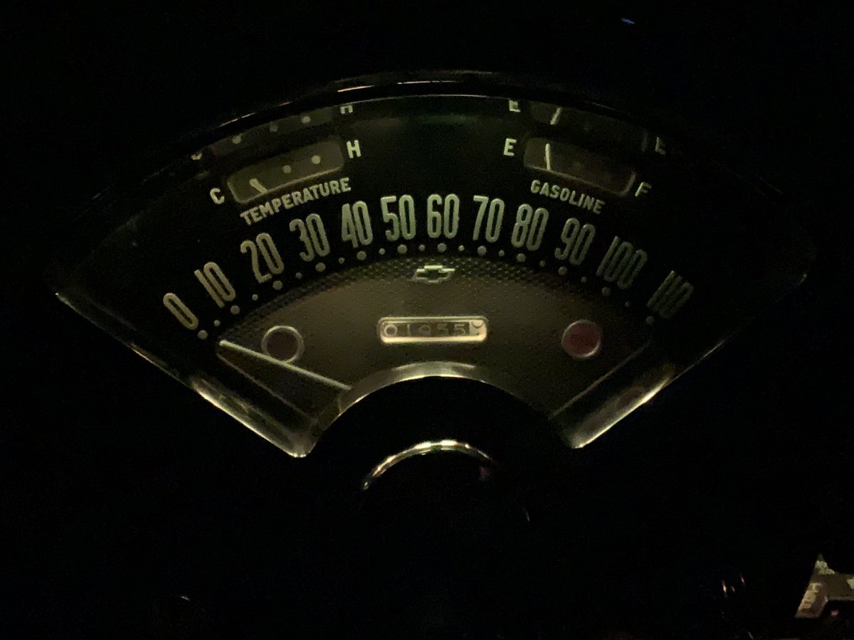 Maddog57CM's tweet photo. As the Easter break winds down I managed to fix the interior dash lights in the Chev. That 50โs ambience is quite soothing to the soul. Had to run out to Moose Jaw and get Rodos pizza for dinner ๐#55Chev #tinker #classic https://t.co/pxtm0GQybj