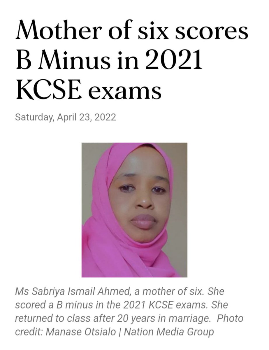 Darmi Jatani (@darmijatani) on Twitter photo Yes it's damn possible. Where there's a will, there's a way! Kudos Ms. Sabriya!
#kcse2022
#ministryofeducation
#dreams
<a href="/GirlEgd/">Every Girl’s Dream (EGD)</a>
<a href="/NationAfrica/">Daily Nation</a>
<a href="/YoungMothersInc/">Young Mothers, Inc.</a> Yes it's damn possible. Where there's a will, there's a way! Kudos Ms. Sabriya!
#kcse2022
#ministryofeducation
#dreams
<a href="/GirlEgd/">Every Girl’s Dream (EGD)</a>
<a href="/NationAfrica/">Daily Nation</a>
<a href="/YoungMothersInc/">Young Mothers, Inc.</a>
